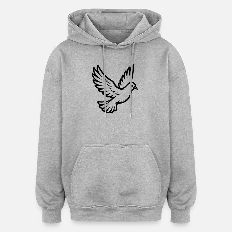 Taube Vogel - Oversized Unisex Hoodie - Grau meliert