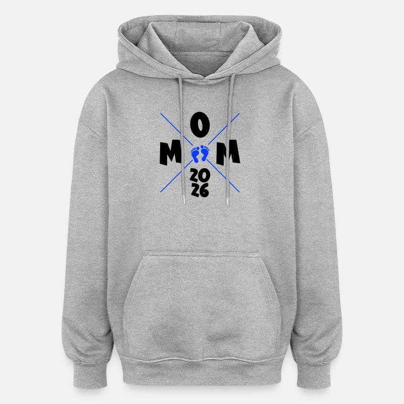 Maman 2026 - Sweat à capuche oversize unisexe - gris chiné