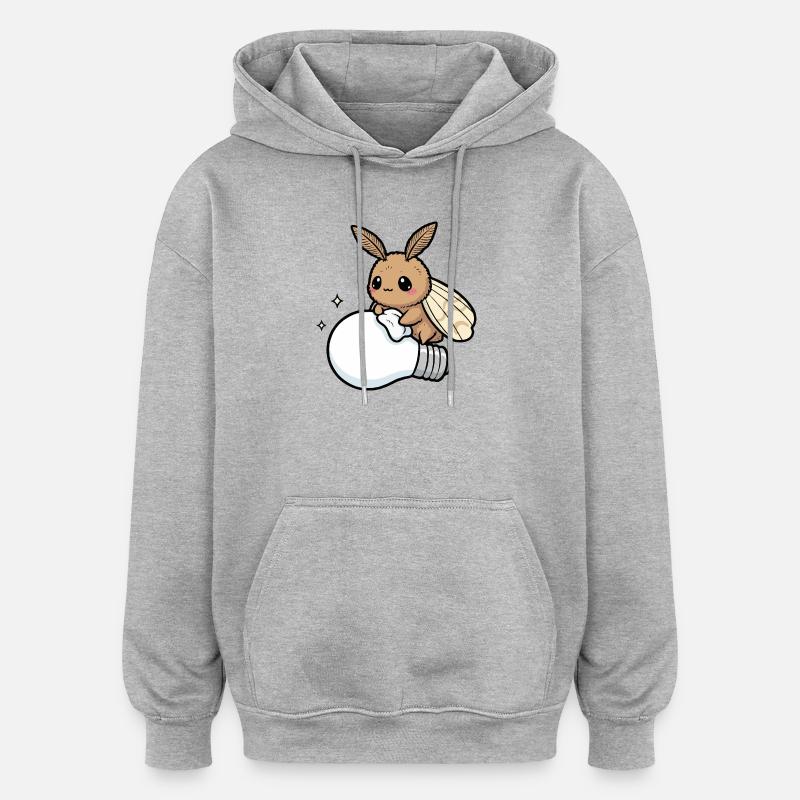 Lampe à polir les mites - Sweat à capuche oversize unisexe - gris chiné