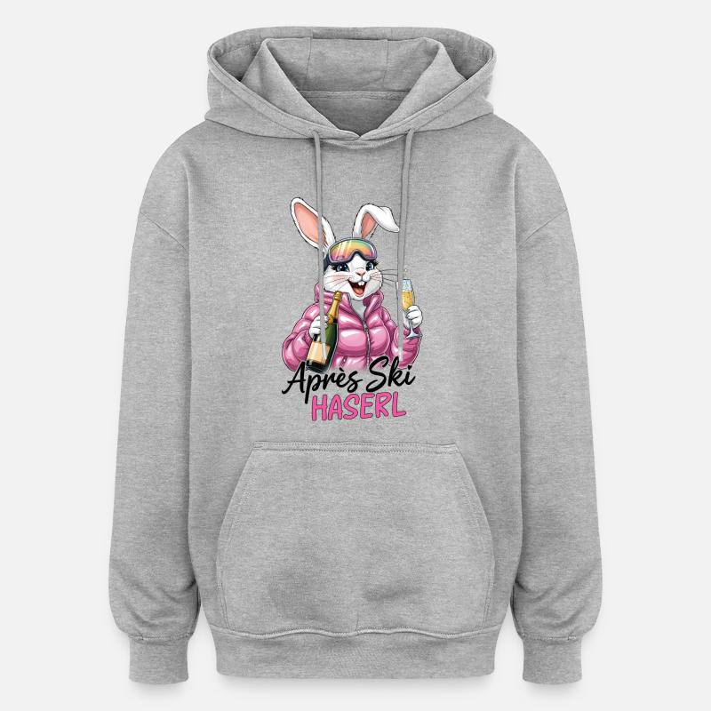 Lapin d’après-ski - Sweat à capuche oversize unisexe - gris chiné