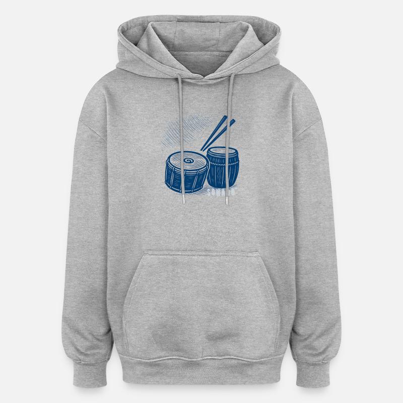 Sonado - Sweat à capuche oversize unisexe - gris chiné