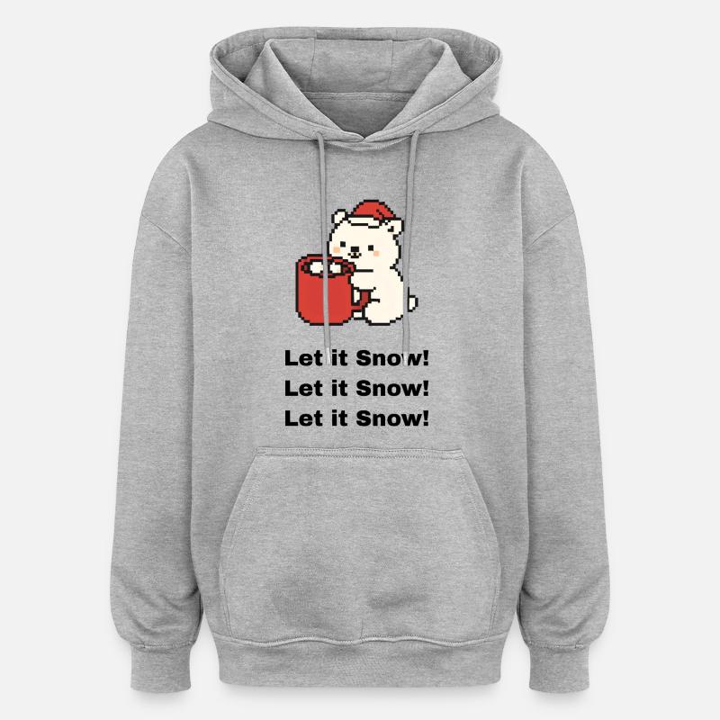 süßer Eisbär - Oversized Unisex Hoodie - Grau meliert