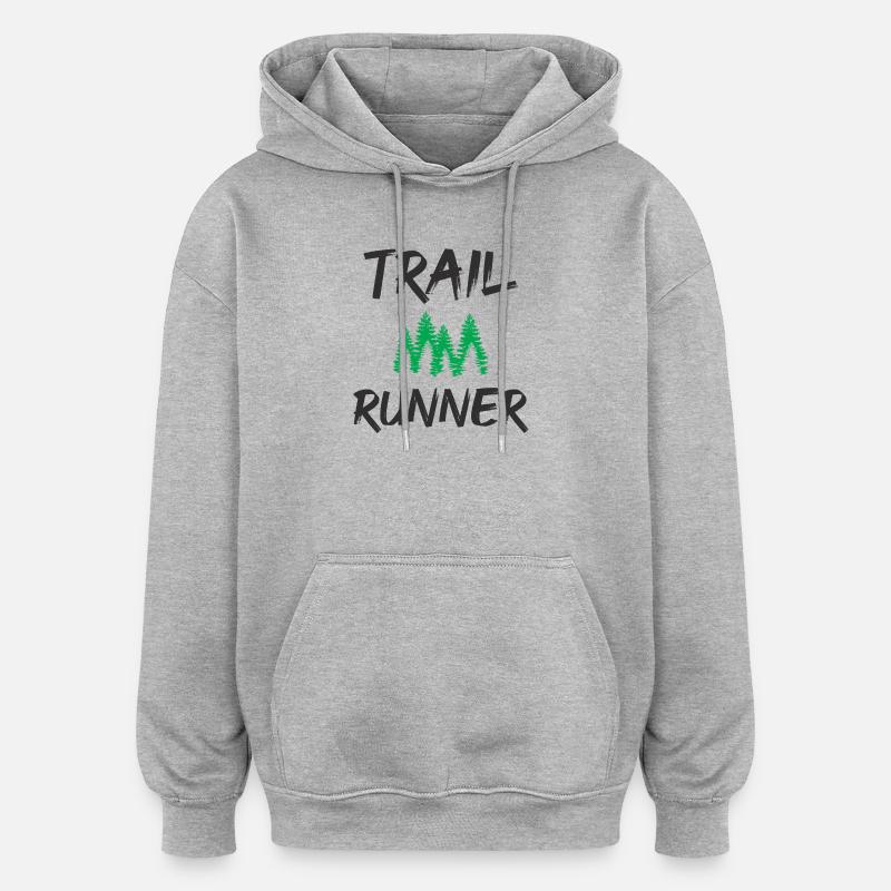 Coureur de trail - Sweat à capuche oversize unisexe - gris chiné