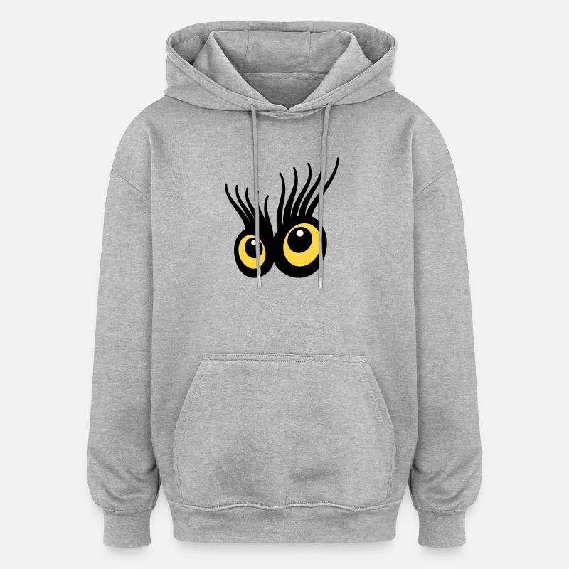 Augen - Oversized Unisex Hoodie - Grau meliert
