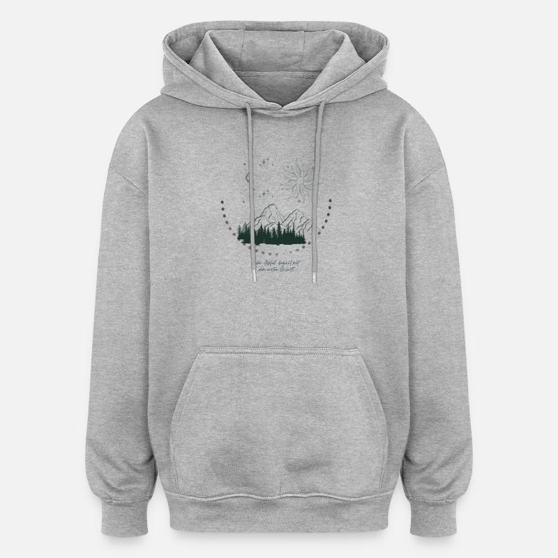 Retour au début - Sweat à capuche oversize unisexe - gris chiné