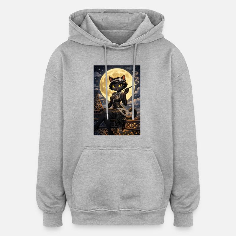 Queen_Kira - Sweat à capuche oversize unisexe - gris chiné