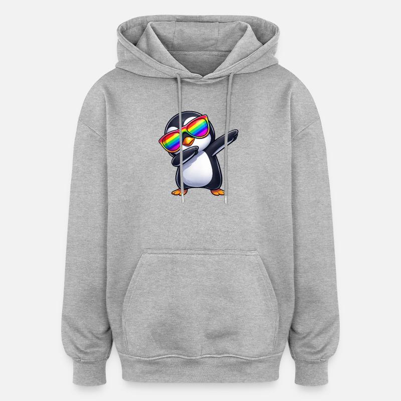 Mignonnes Penguin Dab Rainbow Sunglass Summer - Sweat à capuche oversize unisexe - gris chiné
