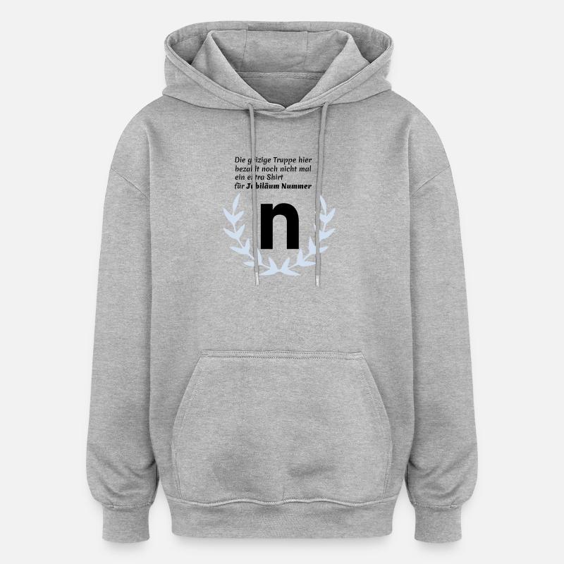 Jubilaeum N - Oversized Unisex Hoodie - Grau meliert