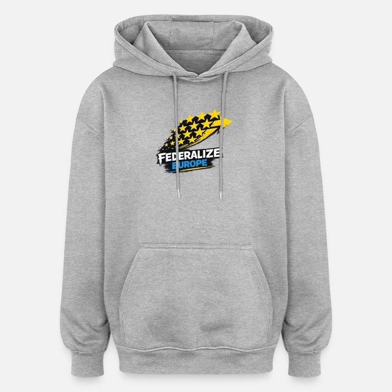 Drapeau de style eurofédéralisme - Sweat à capuche oversize unisexe - gris chiné