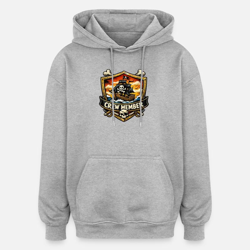 Membre d’équipage d’un navire pirate - Sweat à capuche oversize unisexe - gris chiné