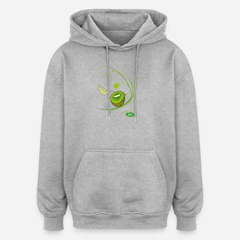 Kiwi - Sweat à capuche oversize unisexe - gris chiné