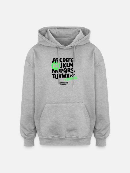 Grundschule Abschluss Shirt ABC - Oversized Unisex Hoodie - Grau meliert