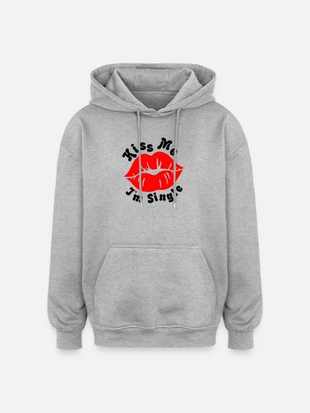 Kiss_Me - Oversized Unisex Hoodie - heather grey