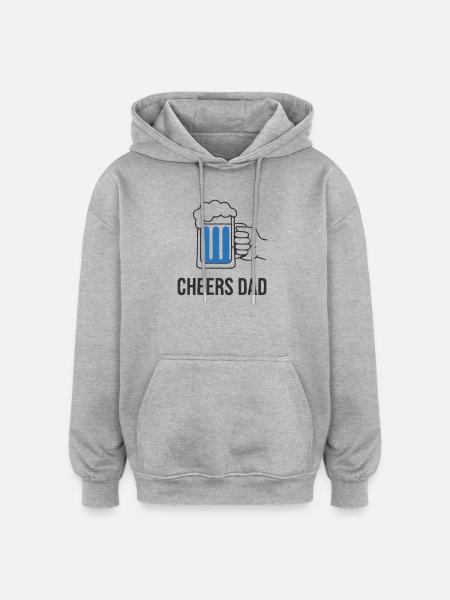 Sociable Cheers Dad Beer Mug - Oversized Unisex Hoodie - heather grey