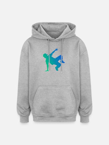 Geschenkidee für einen Breakdancer mit Streetdance - Oversized Unisex Hoodie - Grau meliert