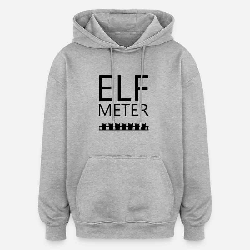 Elf Meter Bier - Oversized Unisex Hoodie - Grau meliert