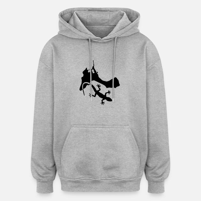Formentera Gecko - Oversized Unisex Hoodie - Grau meliert