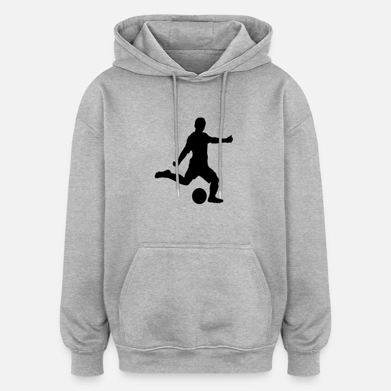 Fußball - Oversized Unisex Hoodie - Grau meliert