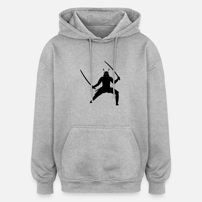 Samurai - Sweat à capuche oversize unisexe - gris chiné