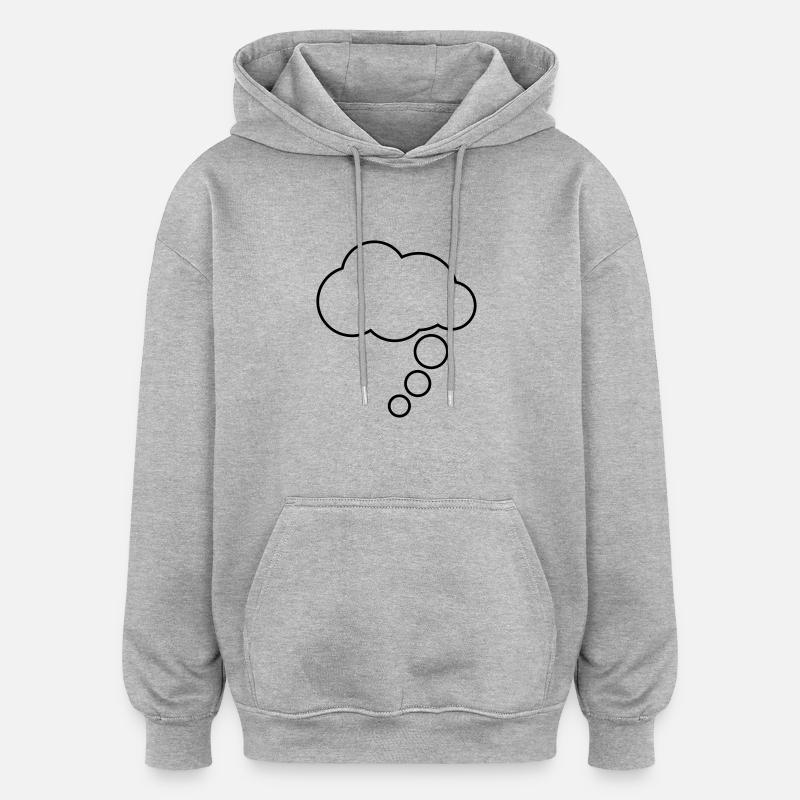 Dessin animé comique Denkblase - Sweat à capuche oversize unisexe - gris chiné