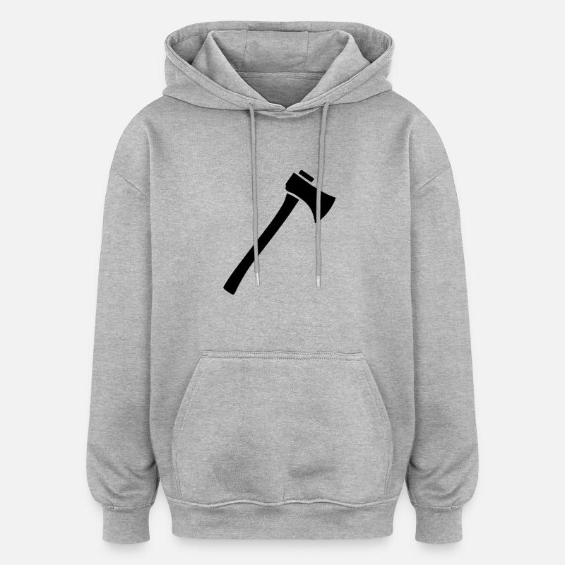 Hache - Sweat à capuche oversize unisexe - gris chiné