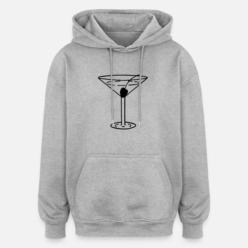 Martini mit Olive - Oversized Unisex Hoodie - Grau meliert