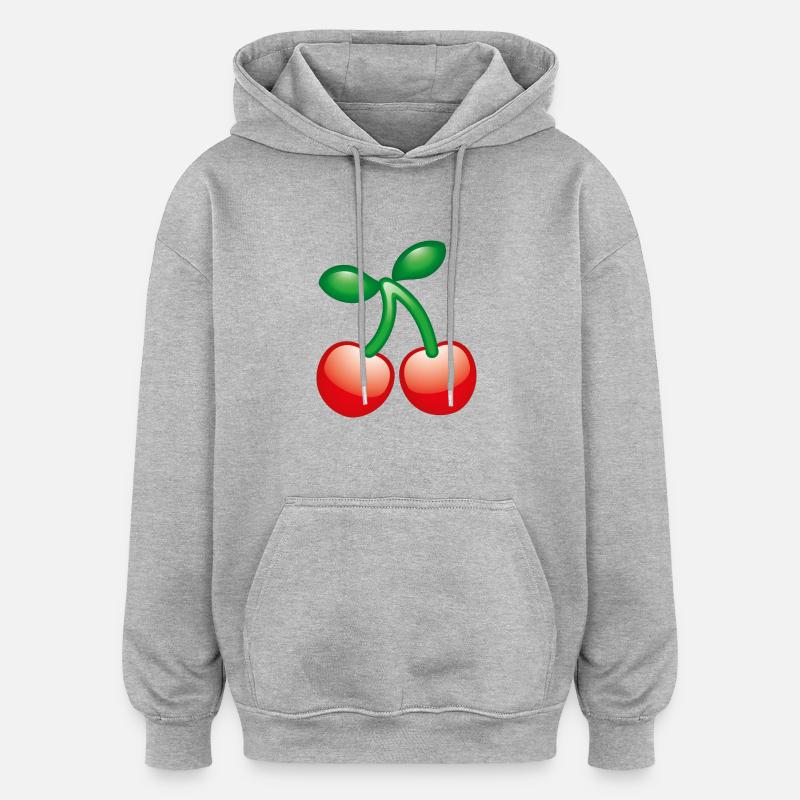 Smiley Cherry - Sweat à capuche oversize unisexe - gris chiné