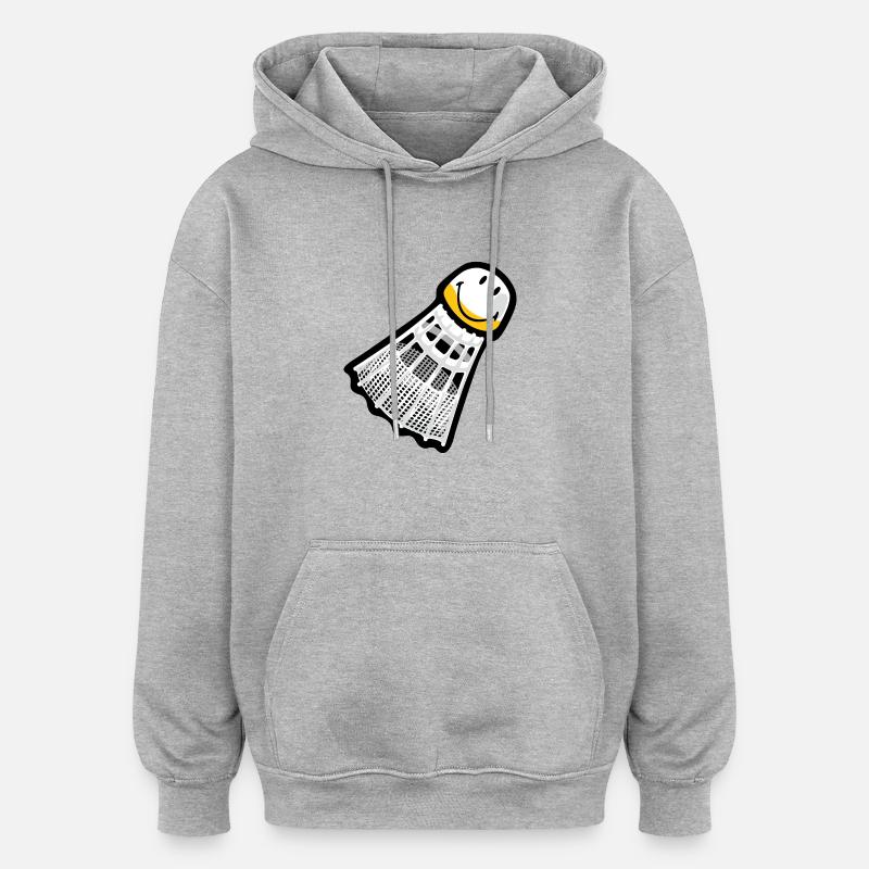 Smiley Badminton - Oversize unisex hoodie - grå meleret