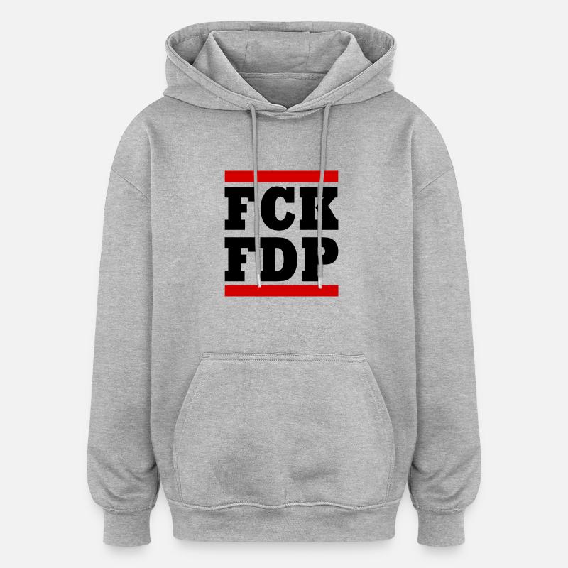 Fck fdp - Sweat à capuche oversize unisexe - gris chiné