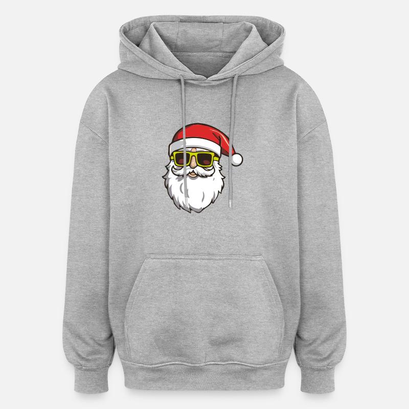 Père Noël - Sweat à capuche oversize unisexe - gris chiné