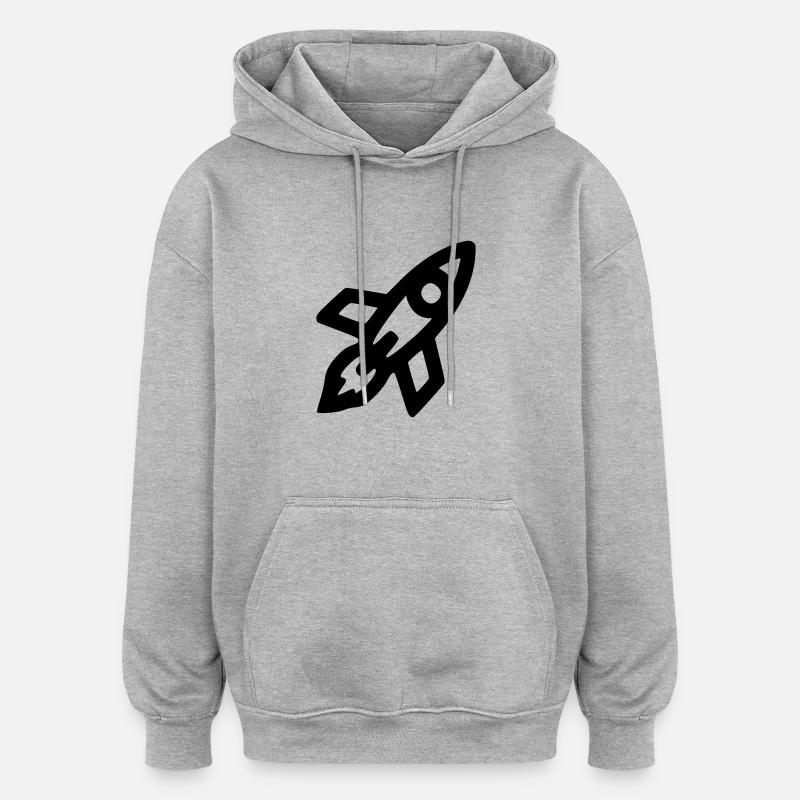 Fusée - Sweat à capuche oversize unisexe - gris chiné