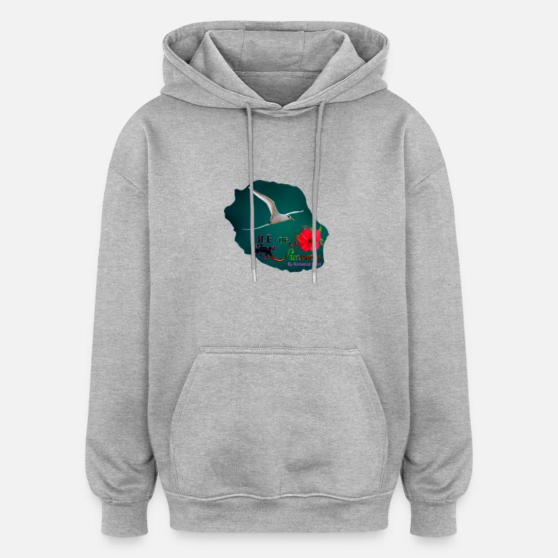 Carte Paille en queue - Sweat à capuche oversize unisexe - gris chiné