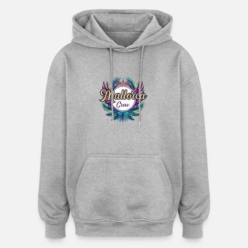 Majorque Crew Holidays - Sweat à capuche oversize unisexe - gris chiné