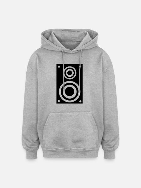Lautsprecher - Box - Oversized Unisex Hoodie - Grau meliert