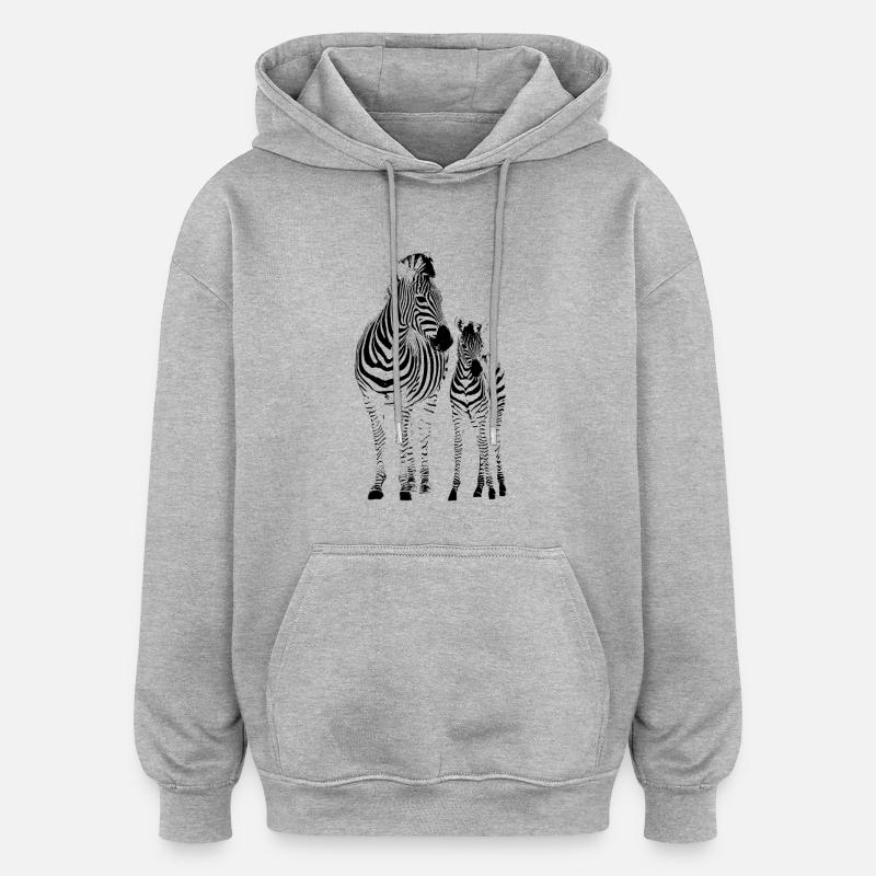 zebra - Oversized Unisex Hoodie - Grau meliert