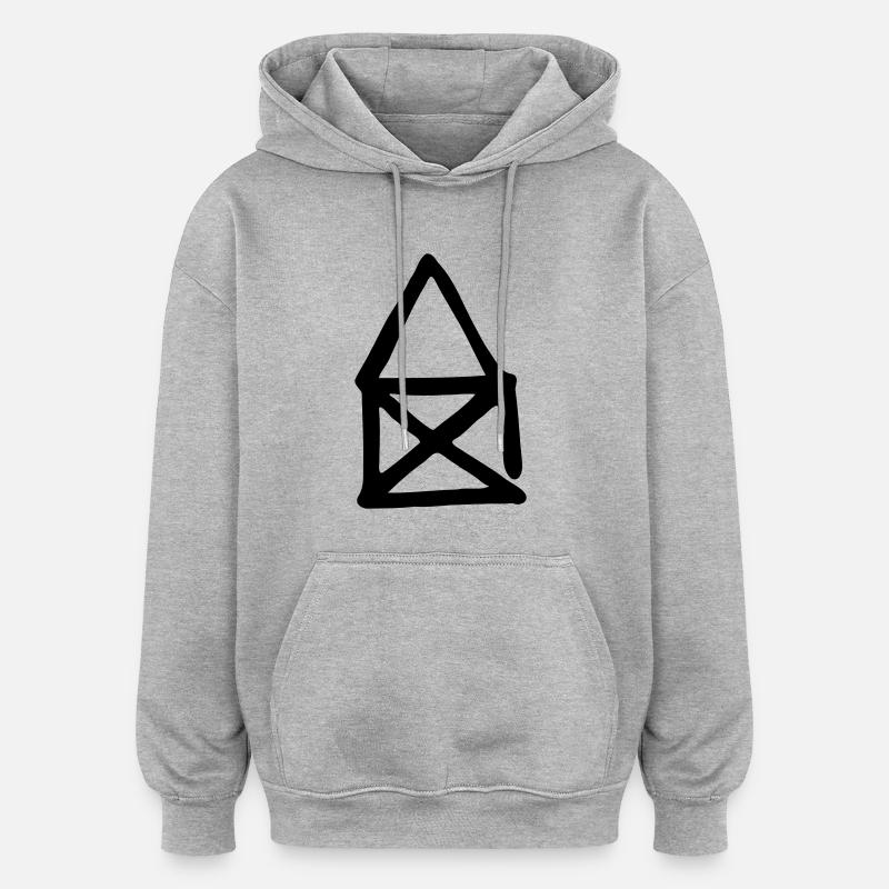 Haus Nikolaus - Oversized Unisex Hoodie - Grau meliert