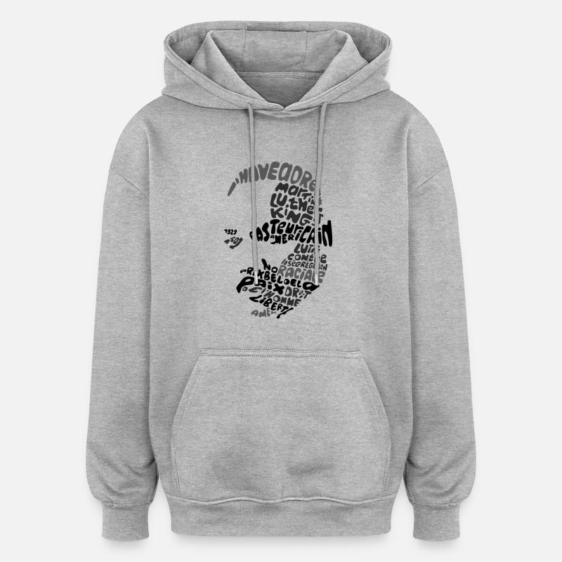 MLK - Sweat à capuche oversize unisexe - gris chiné