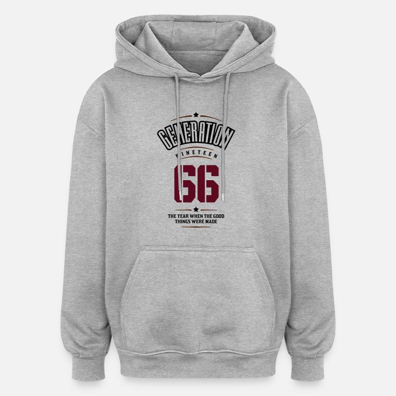 Generation 1966 - Oversized Unisex Hoodie - Grau meliert