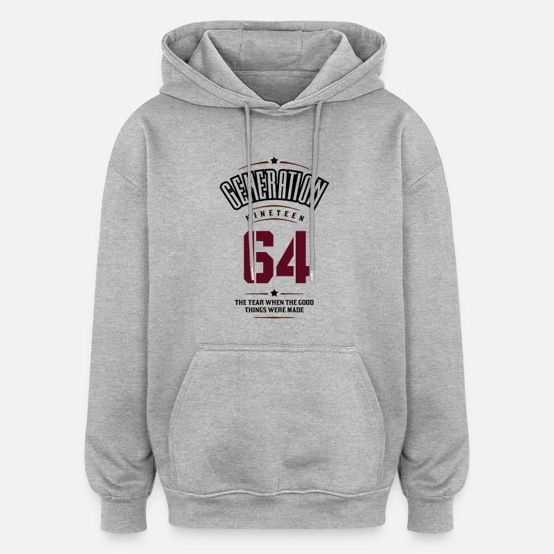 Generation 1964 - Oversized Unisex Hoodie - Grau meliert
