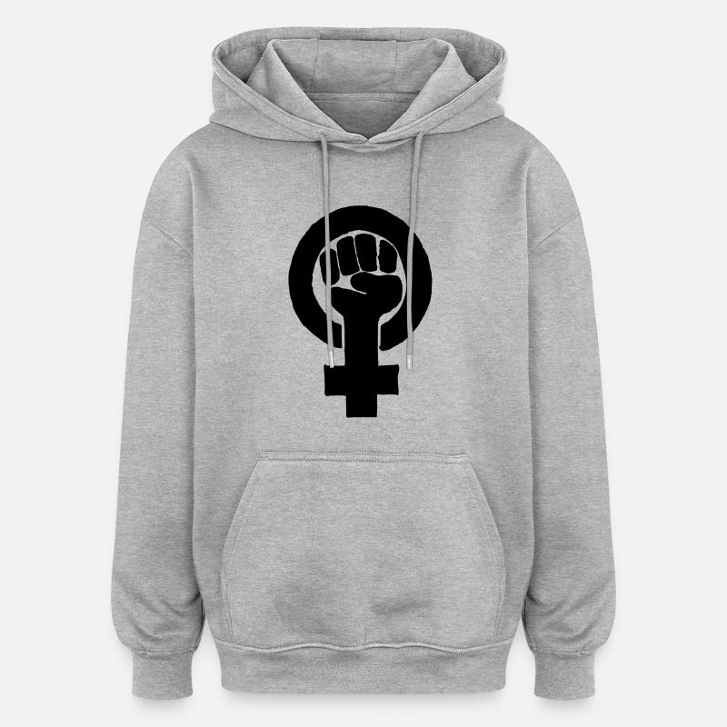 les droits des femmes | émancipation - Sweat à capuche oversize unisexe - gris chiné