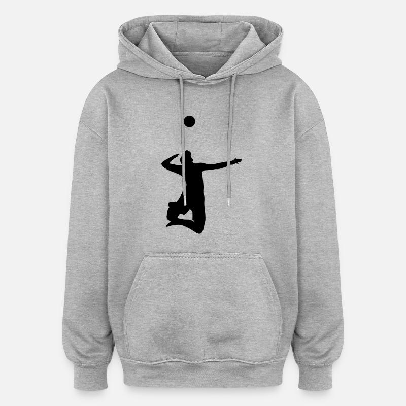 Volley-ball servir - Sweat à capuche oversize unisexe - gris chiné