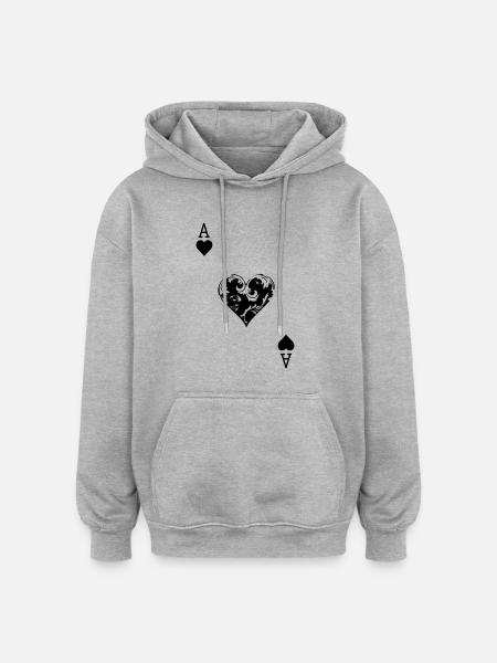 Herz AS - Oversized Unisex Hoodie - Grau meliert