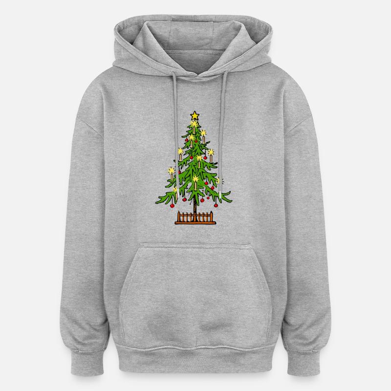 ARBRE DE NOËL - Sweat à capuche oversize unisexe - gris chiné