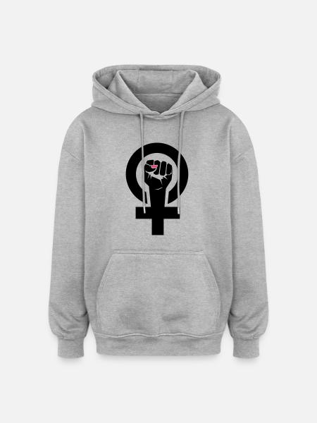 feministin - Oversized Unisex Hoodie - Grau meliert