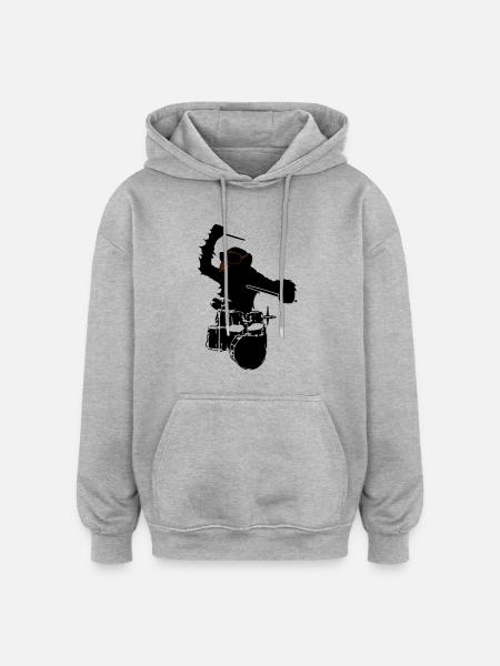music monkey - Oversized Unisex Hoodie - heather grey
