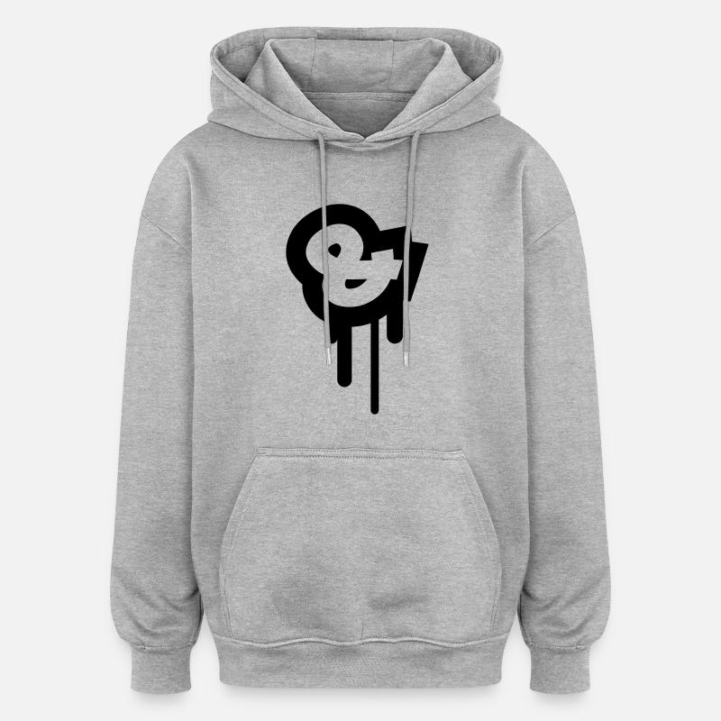 Ampersand - Sweat à capuche oversize unisexe - gris chiné