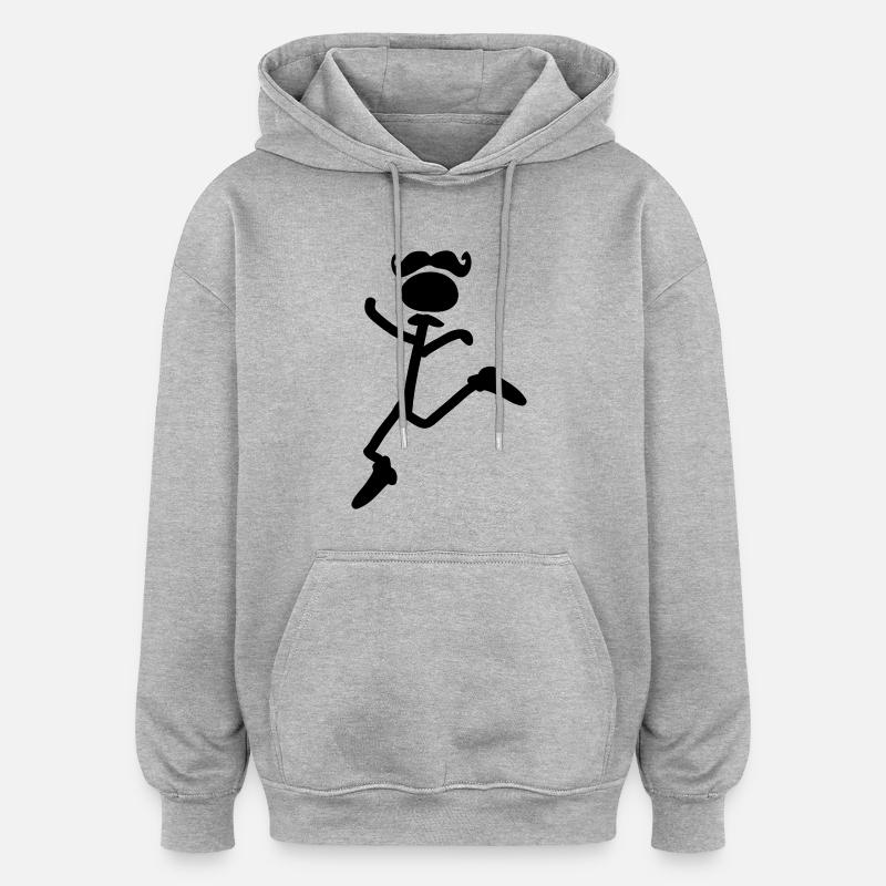 Drôle cheveux danseur garçon - Sweat à capuche oversize unisexe - gris chiné