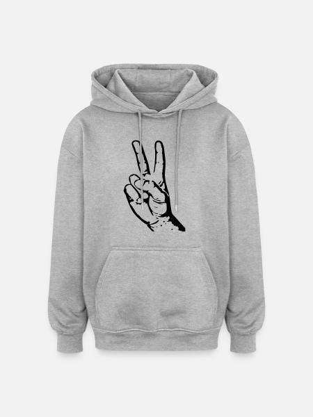 peace - Oversized Unisex Hoodie - heather grey