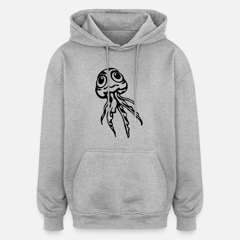 Méduse - Sweat à capuche oversize unisexe - gris chiné