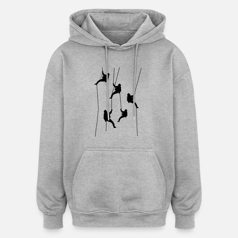 Kletterer - Oversized Unisex Hoodie - Grau meliert